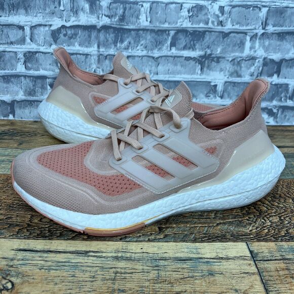 Adidas Ultraboost 21 Running Shoes Halo Blush Wonder White Womens Size 10 - Picture 1 of 10